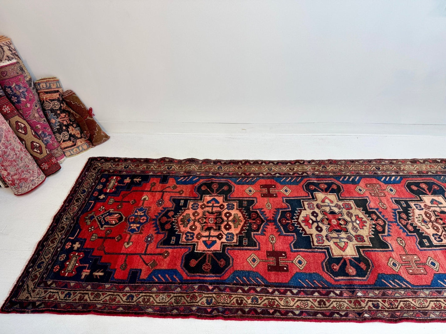 Persian Hamadan Runner Rug | 3' 6” x 9' 8"