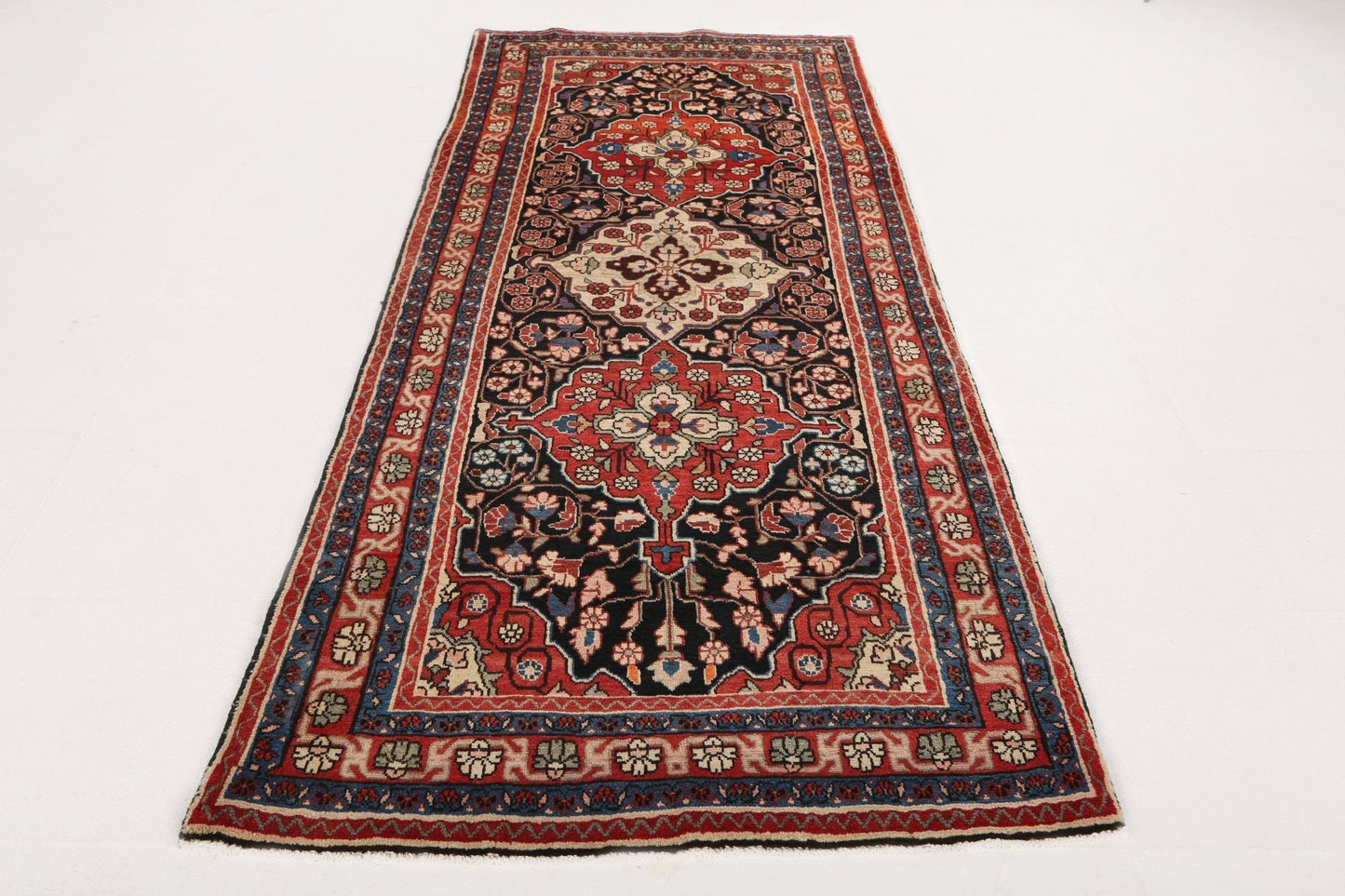 Vintage Persian Mahal Runner Rug | 3' 9" x 9' 3"