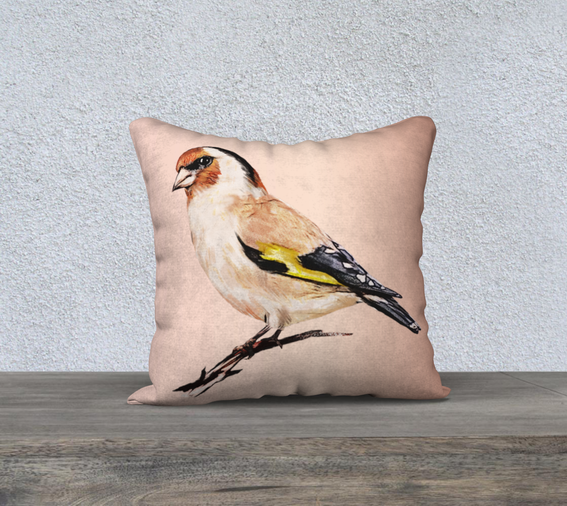Finch on Ombre Pink Decorative Pillow - 18" x 18"