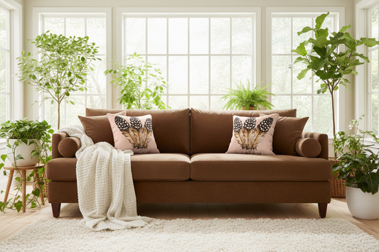 Three Spotted Feathers 18" x 18" Decorative Velveteen Pillow Cover