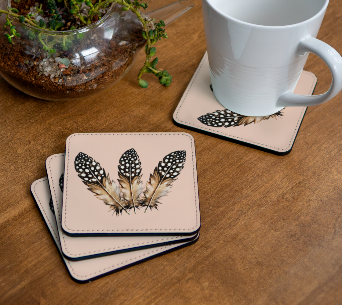 Three Spotted Feathers Coaster