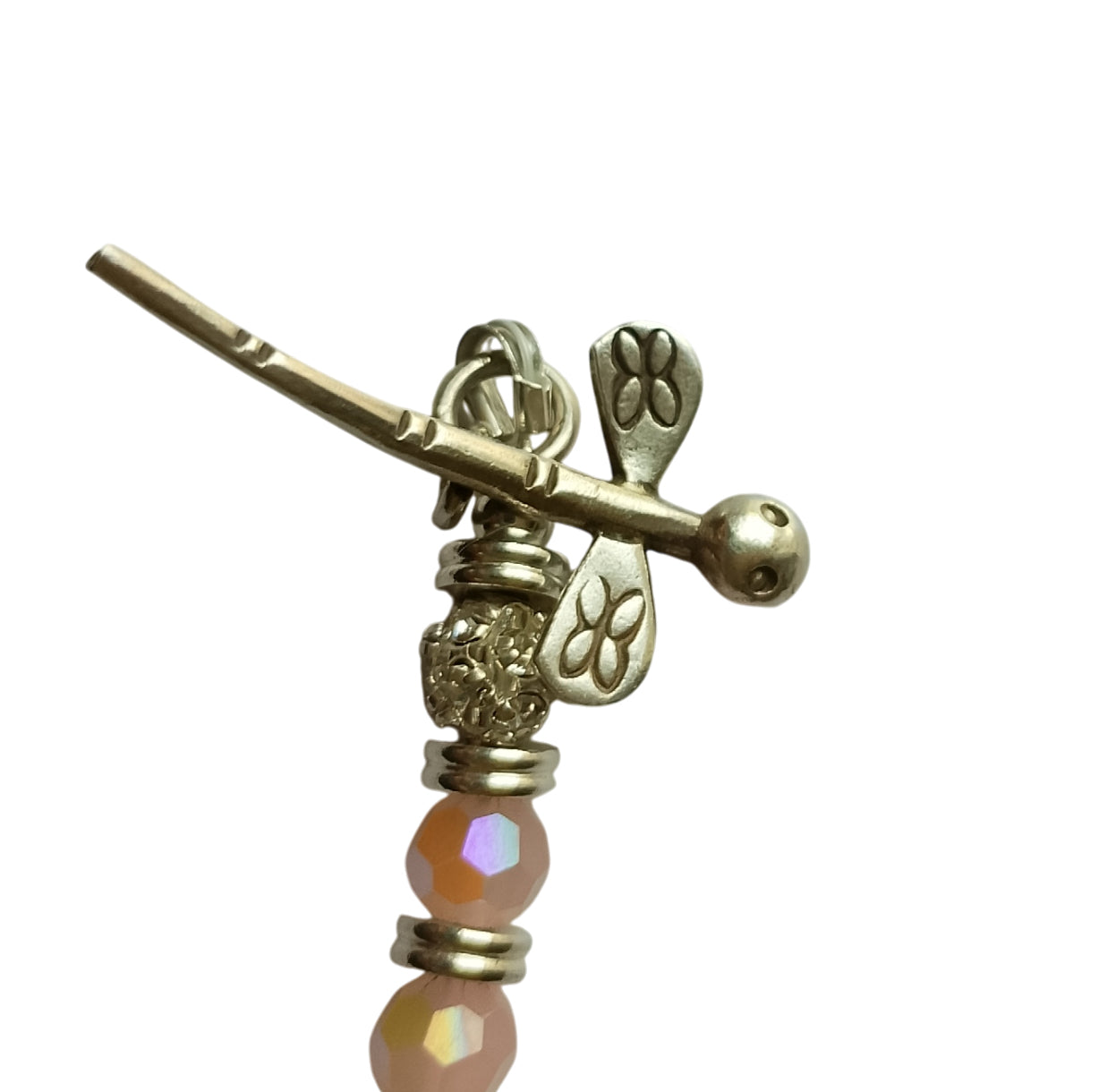 Faceted Labradorite Beads, Faceted Peach Opal AB Crystals & Sterling Silver Two-Strand Convertible Necklace/Wrap Bracelet