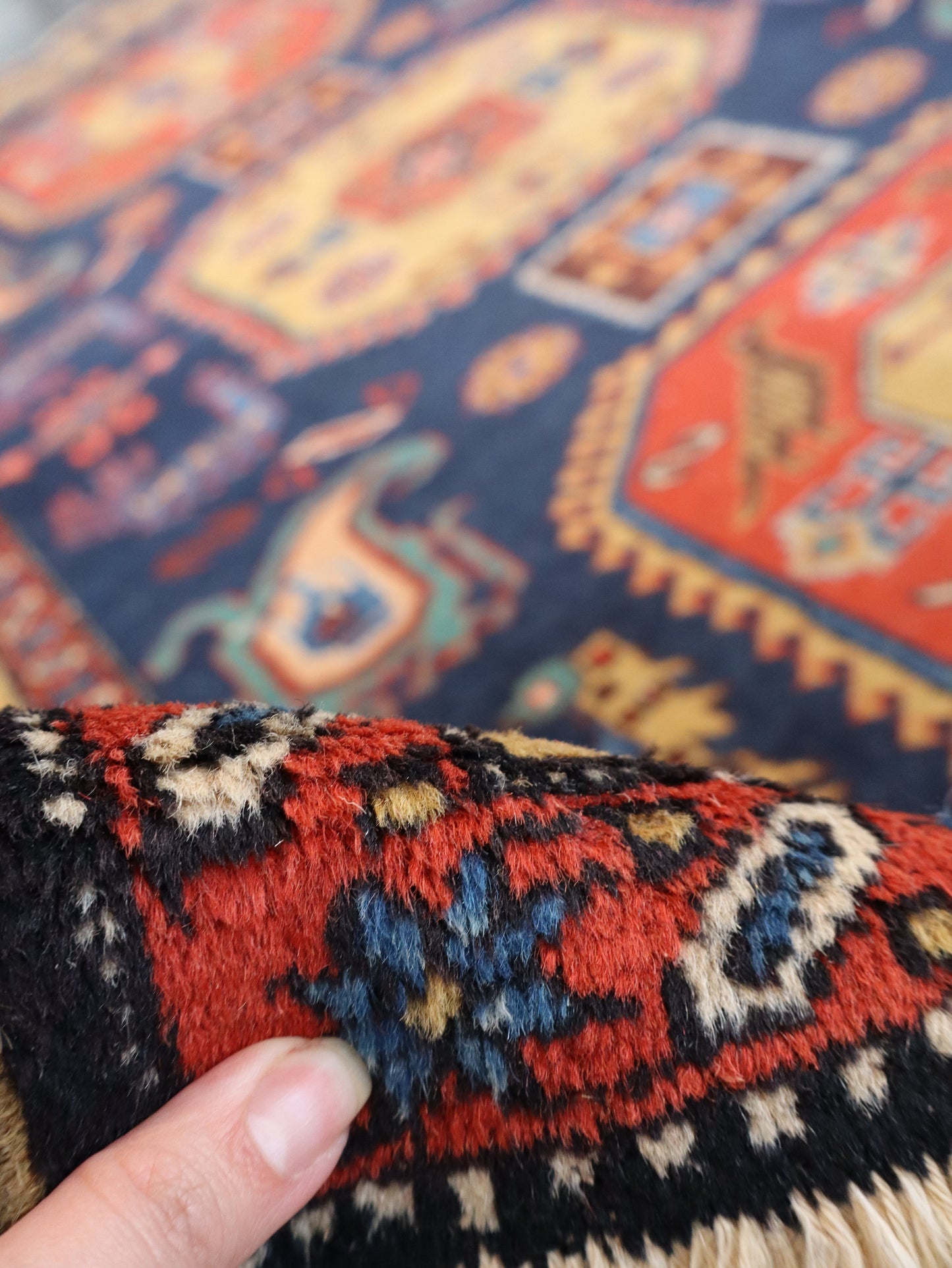 Vintage Persian Meshkin Rug | 4' 7"x 6' 9"