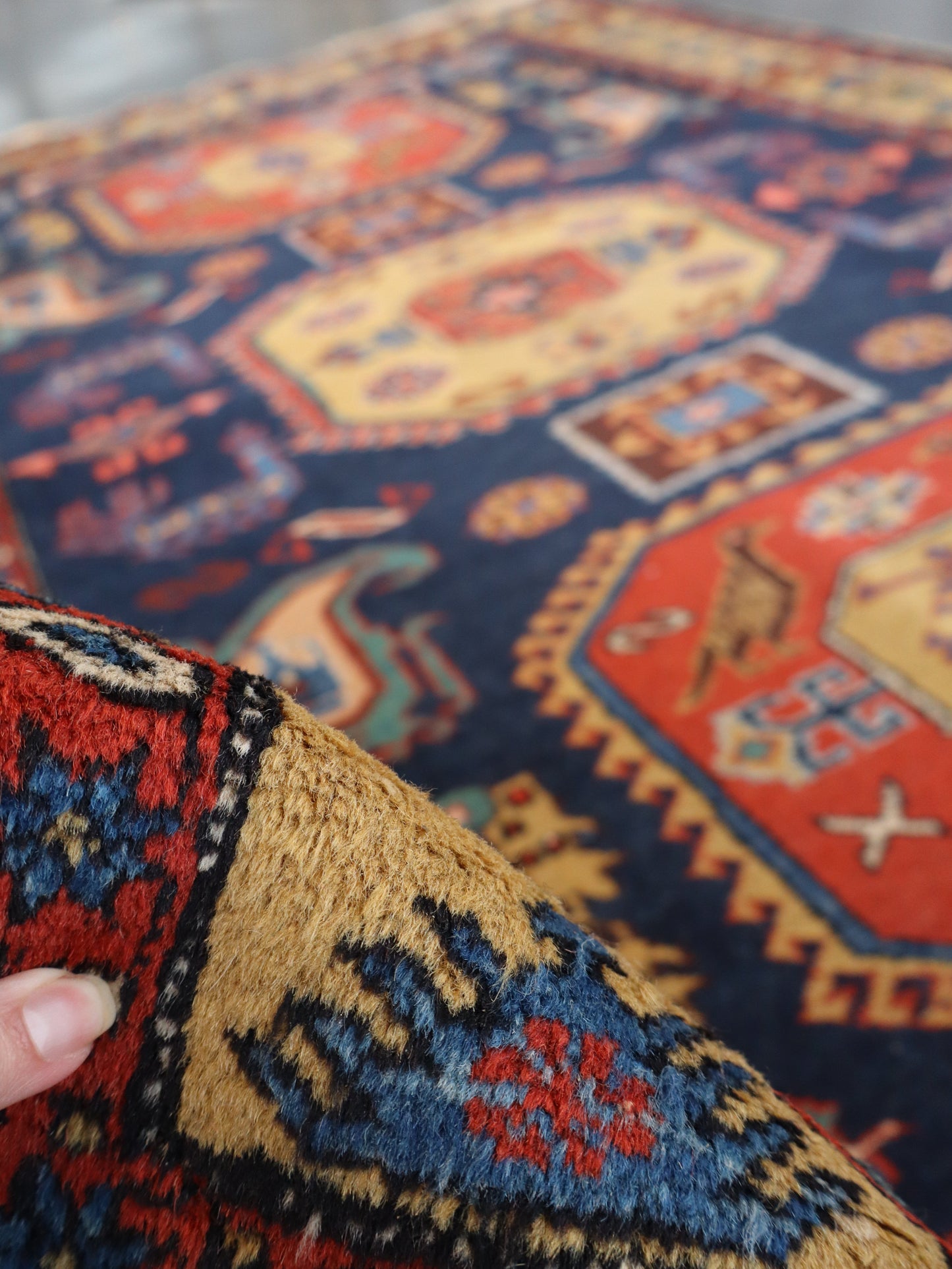 Vintage Persian Meshkin Rug | 4' 7"x 6' 9"