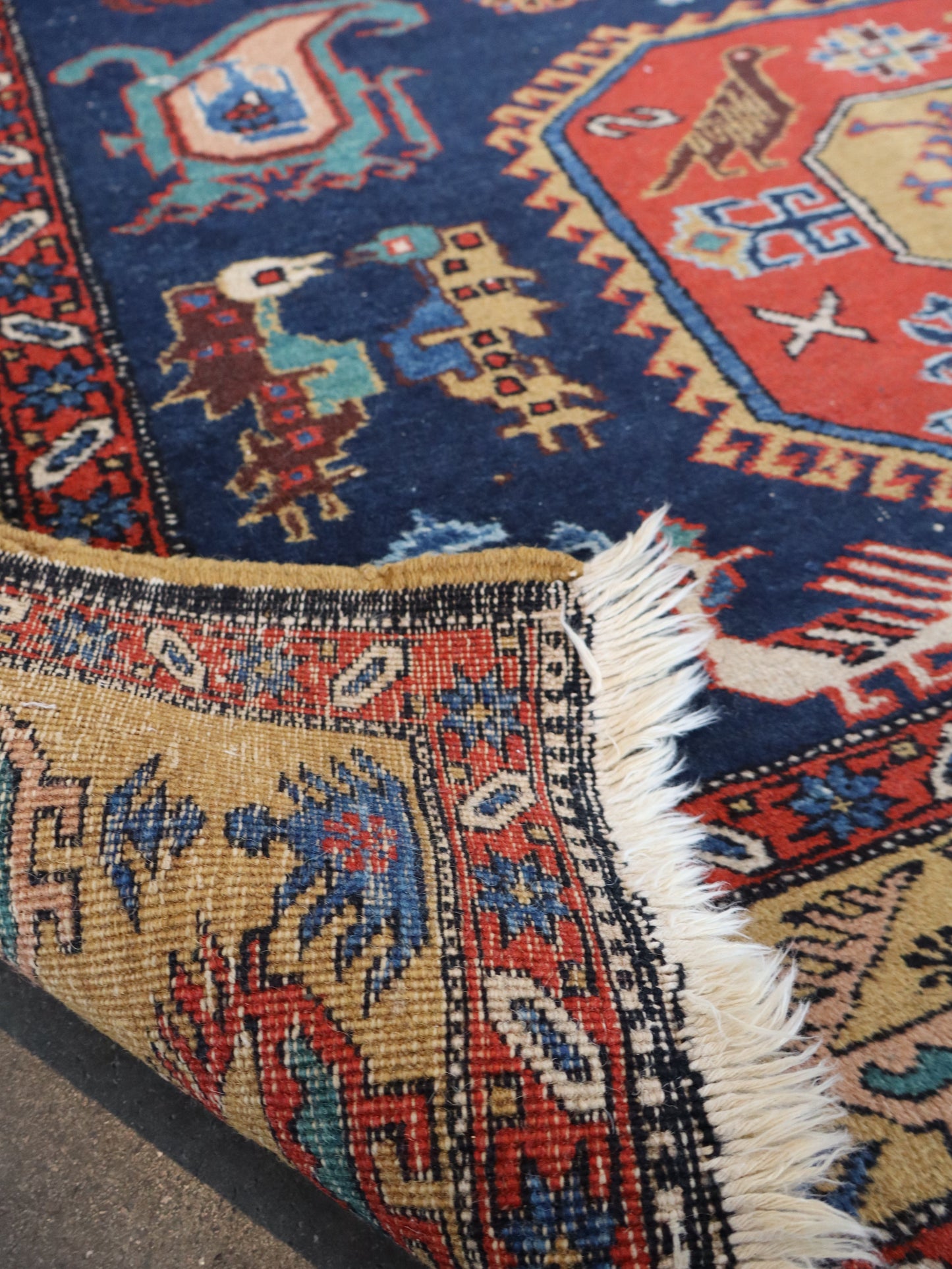 Vintage Persian Meshkin Rug | 4' 7"x 6' 9"
