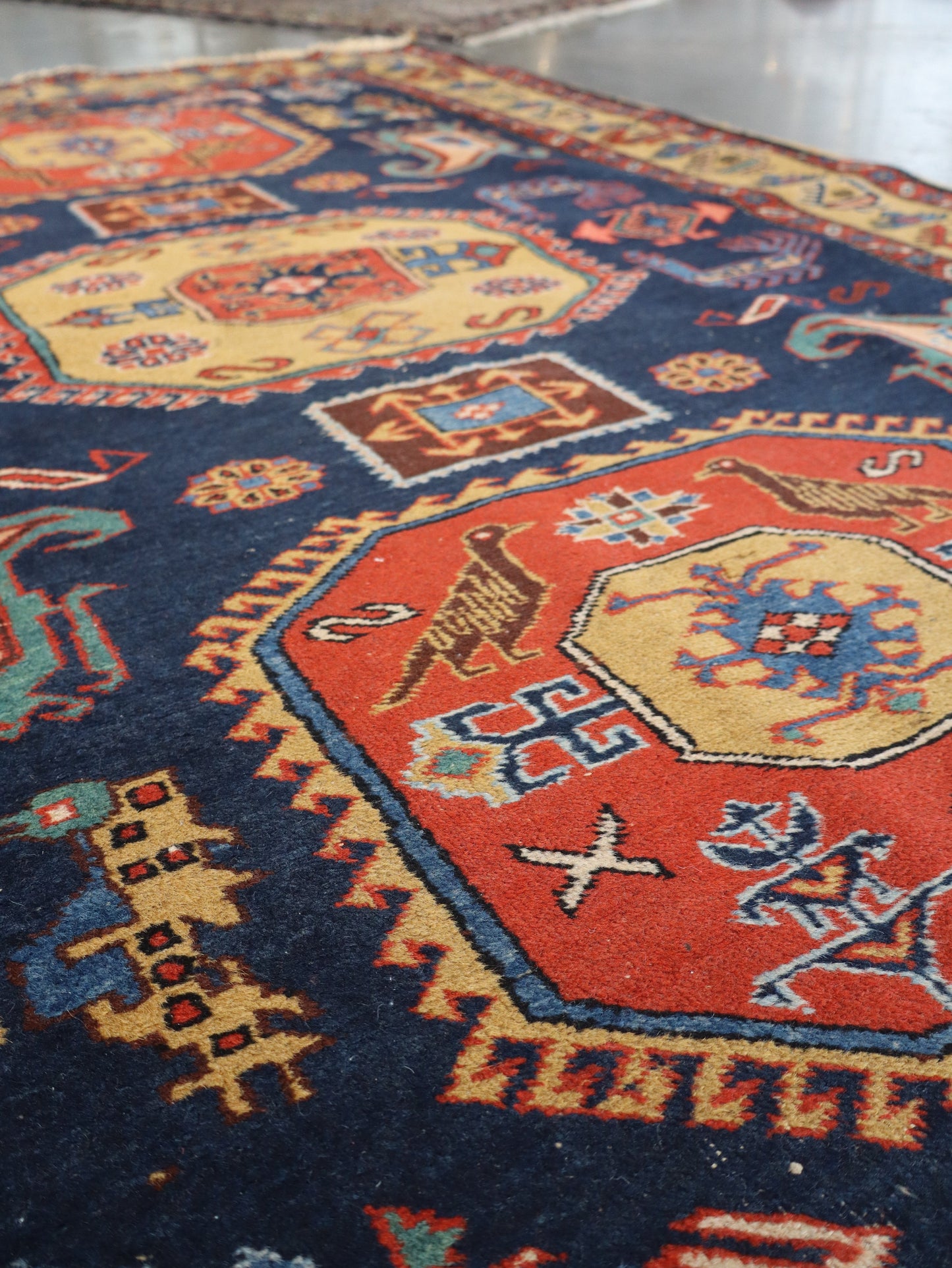 Vintage Persian Meshkin Rug | 4' 7"x 6' 9"