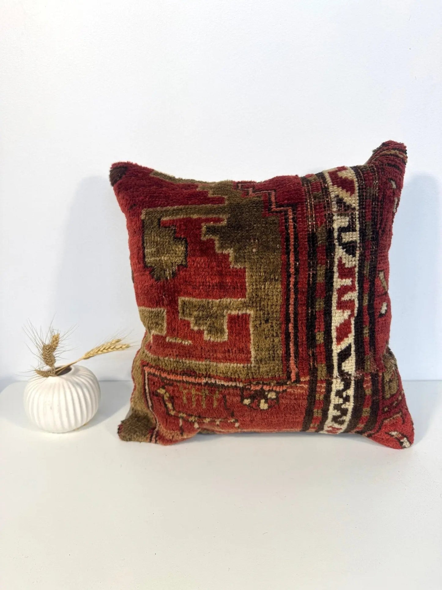 One-of-a-Kind Handmade Persian Rug Pillow #31 | 16" x 16"