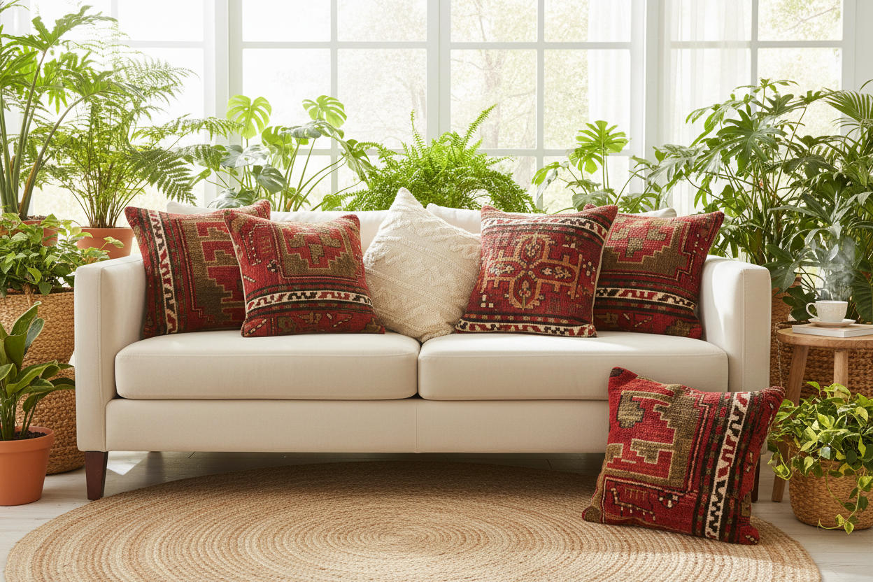 One-of-a-Kind Handmade Persian Rug Pillow #31 | 16" x 16"