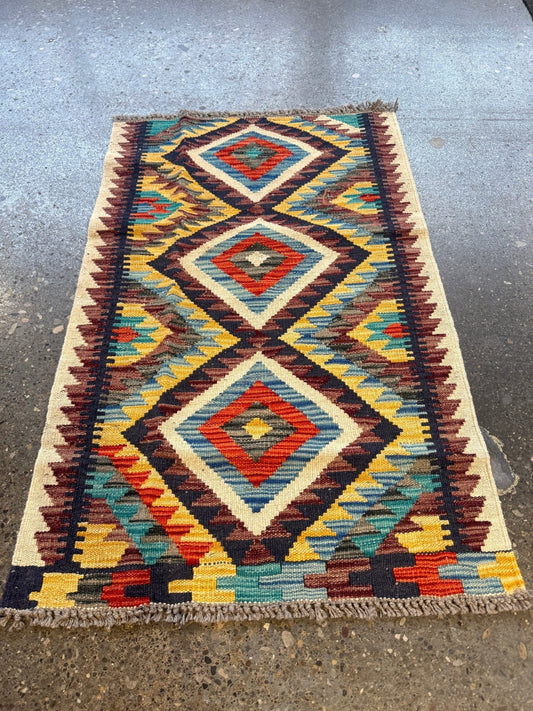 Afghan Maimana Kilim Rug | 2' 1" x 3' 3"