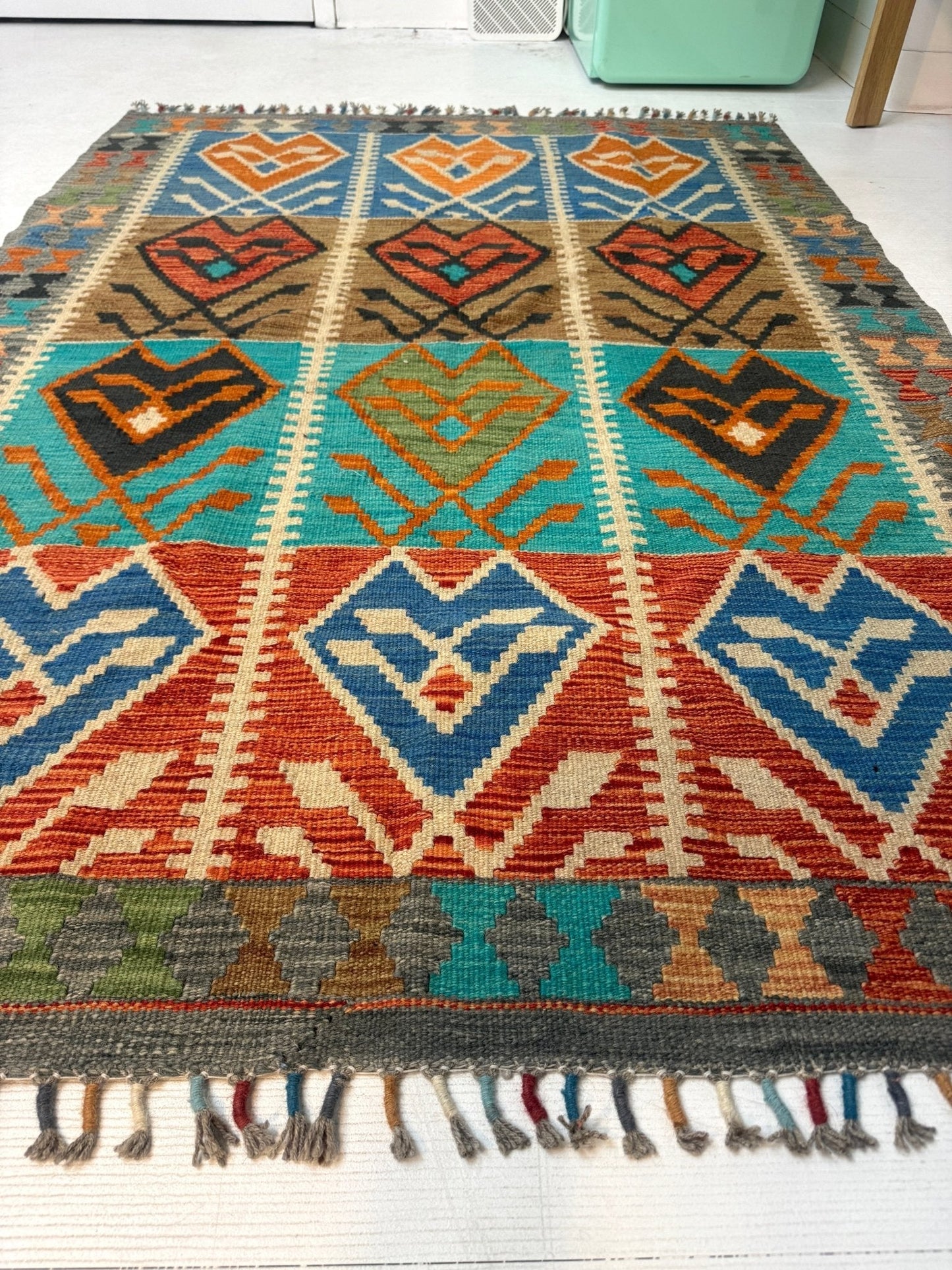 Afghan Maimana Kilim Rug | 4' 1" x 5' 9"