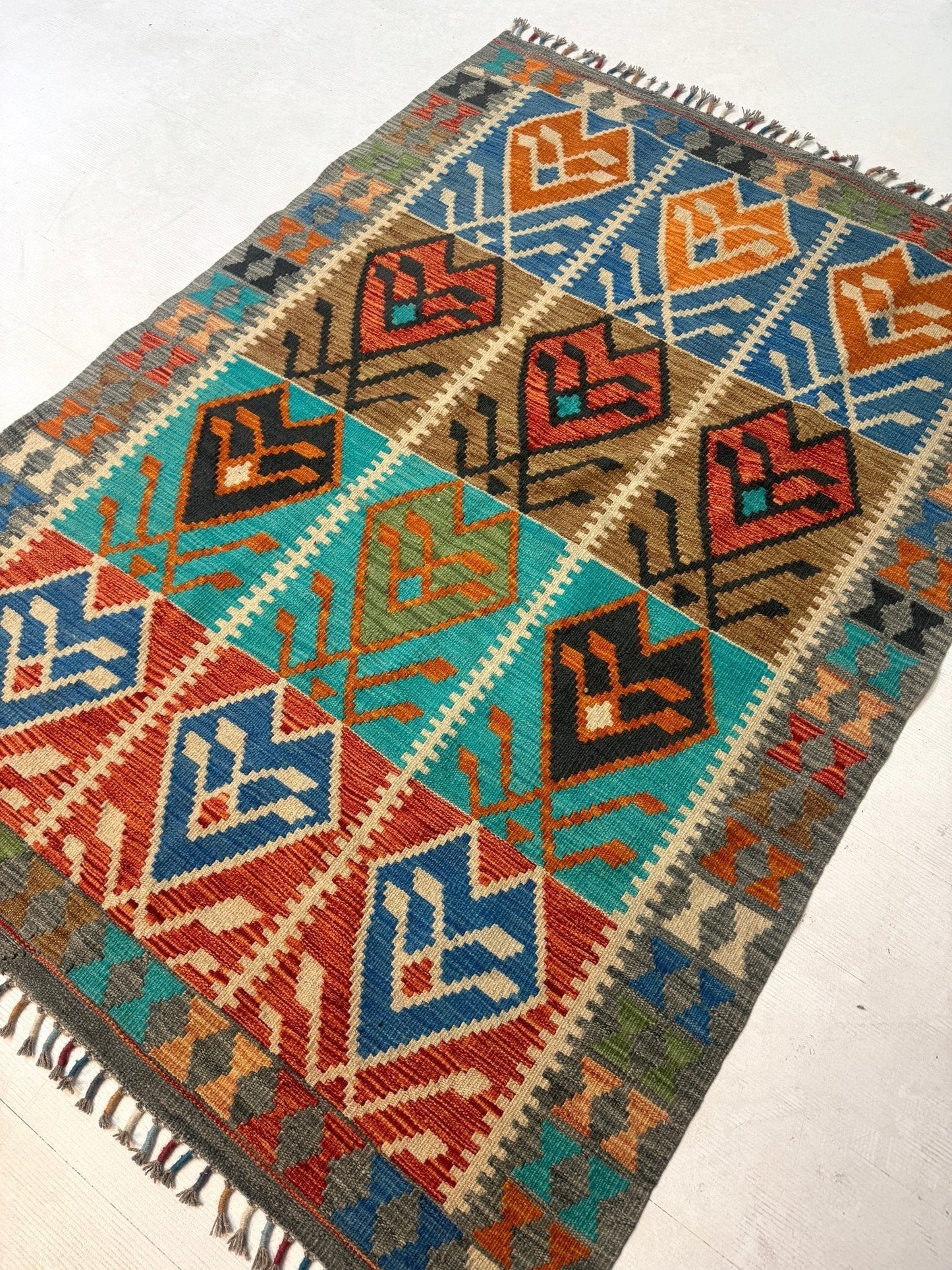 Afghan Maimana Kilim Rug | 4' 1" x 5' 9"