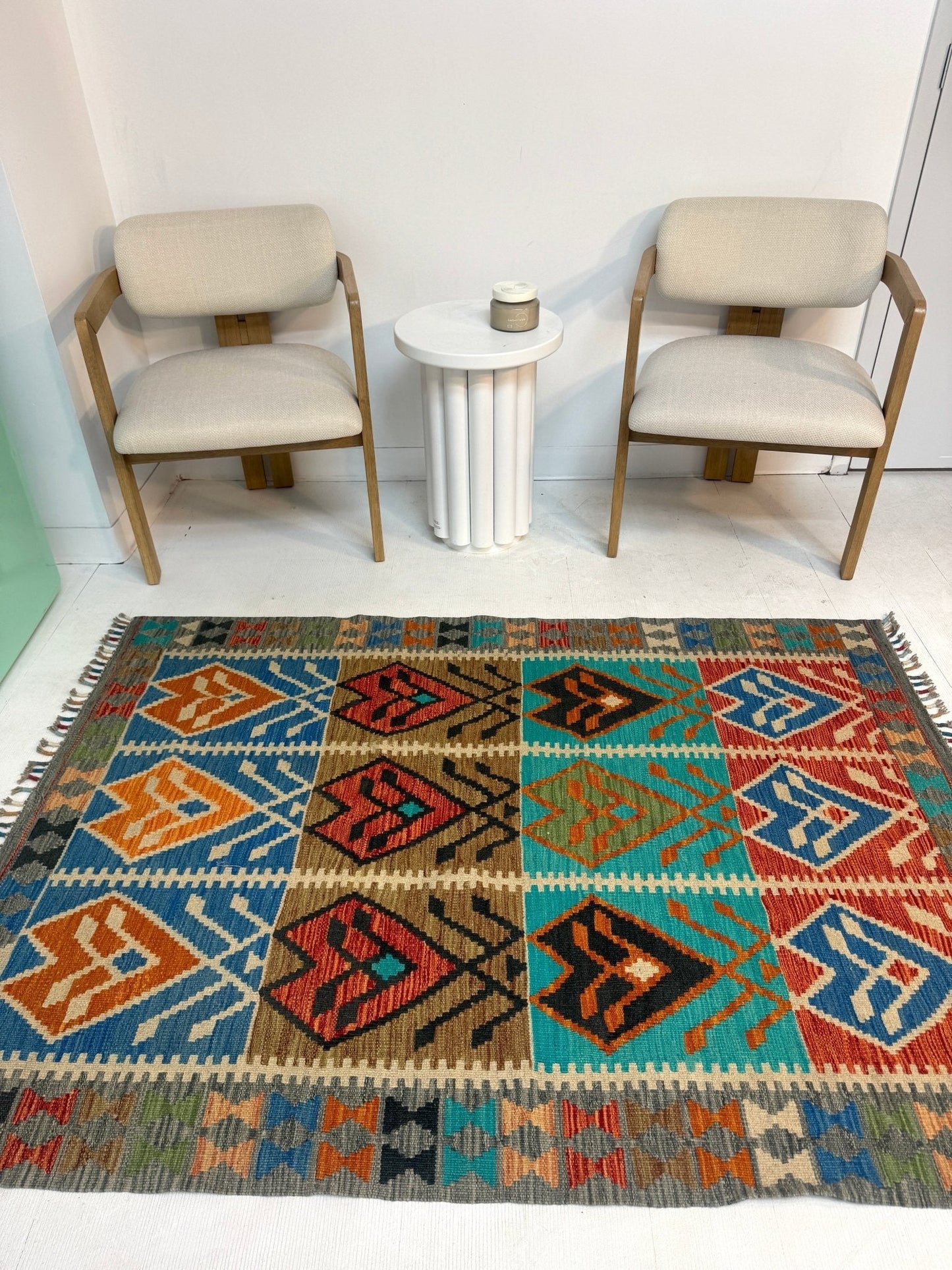 Afghan Maimana Kilim Rug | 4' 1" x 5' 9"