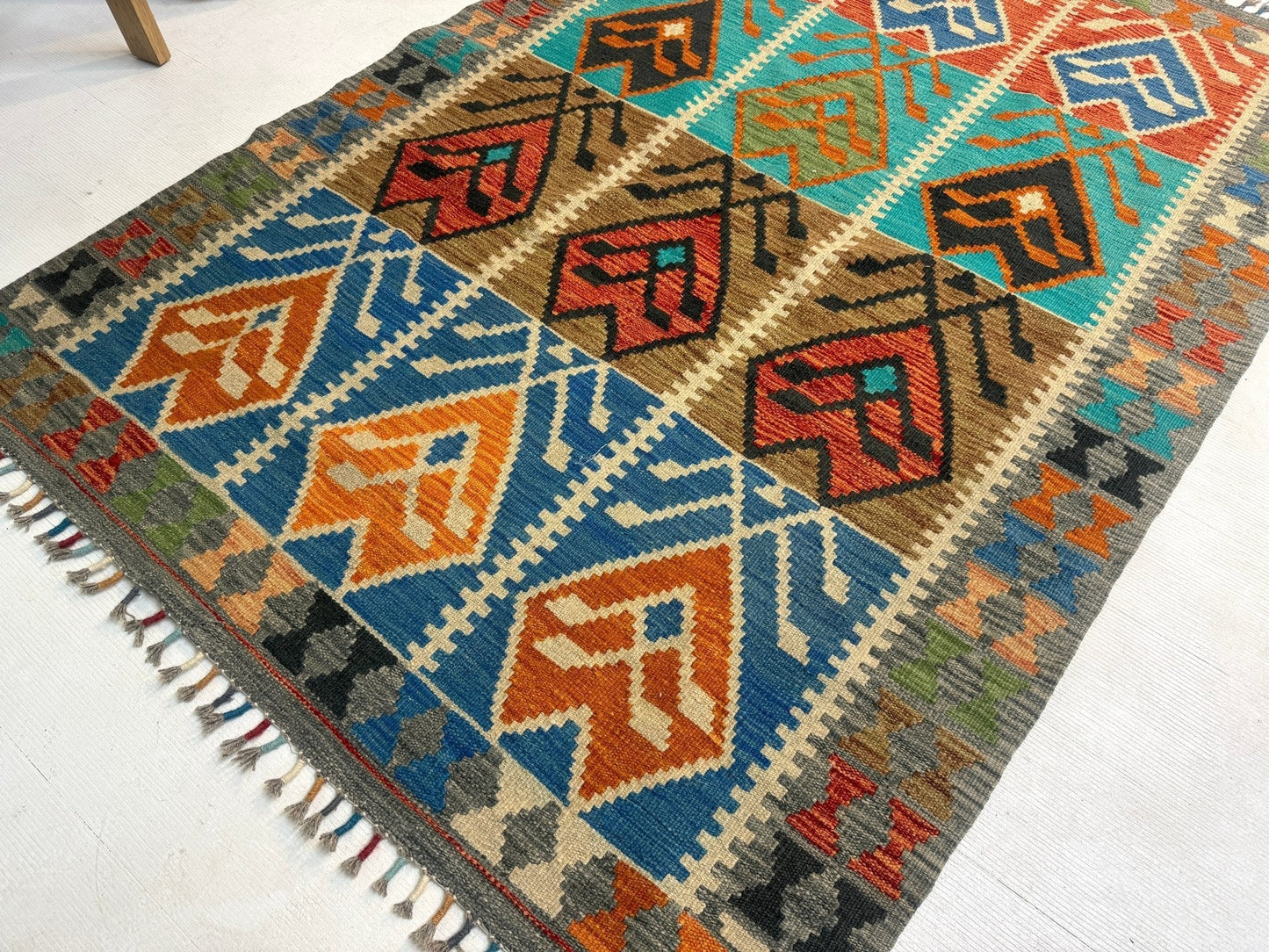 Afghan Maimana Kilim Rug | 4' 1" x 5' 9"