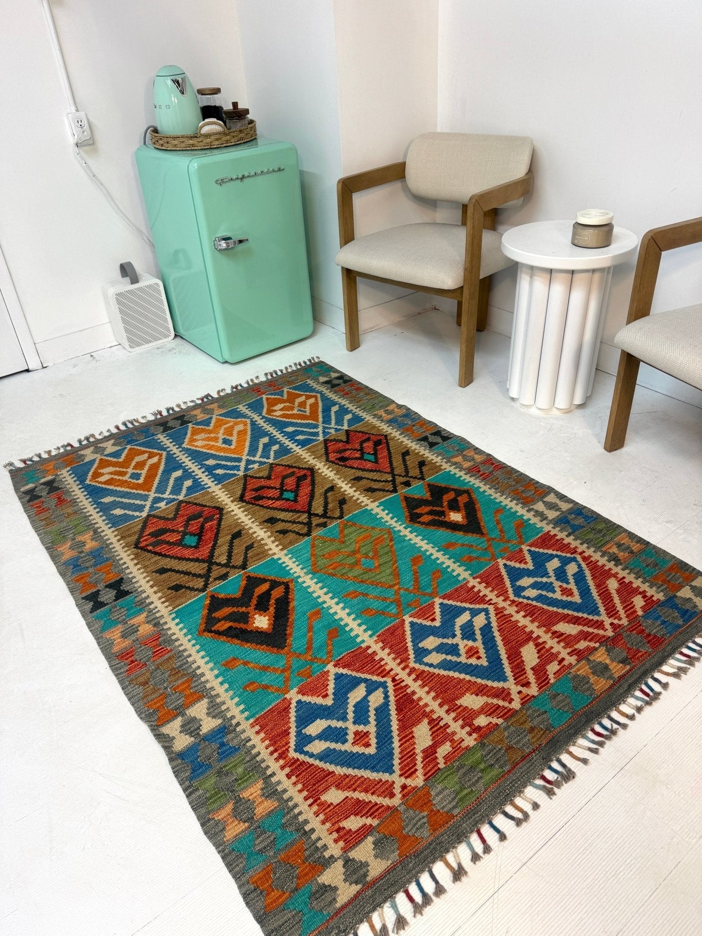 Afghan Maimana Kilim Rug | 4' 1" x 5' 9"