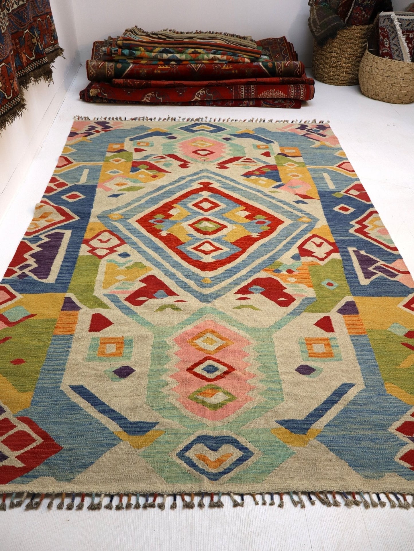 Afghan Maimana Kilim Rug | 5' 7" x 8' 9"