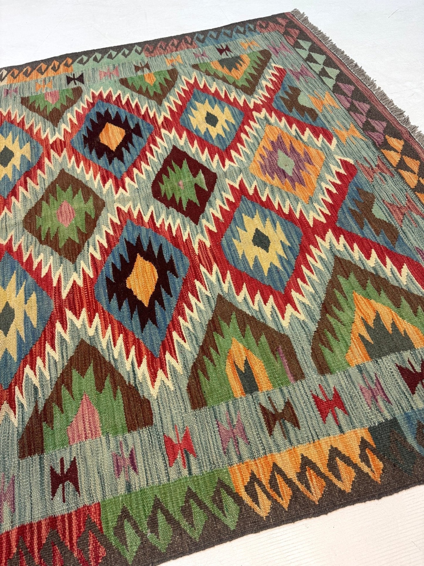 Afghan Maimana Kilim Rug | 5' x 6' 7"