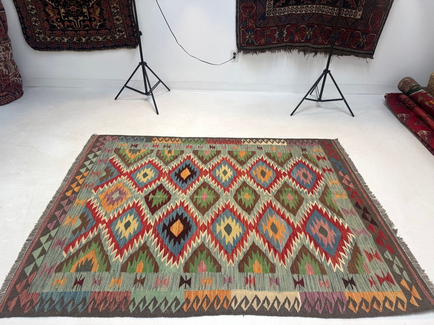 Afghan Maimana Kilim Rug | 5' x 6' 7"
