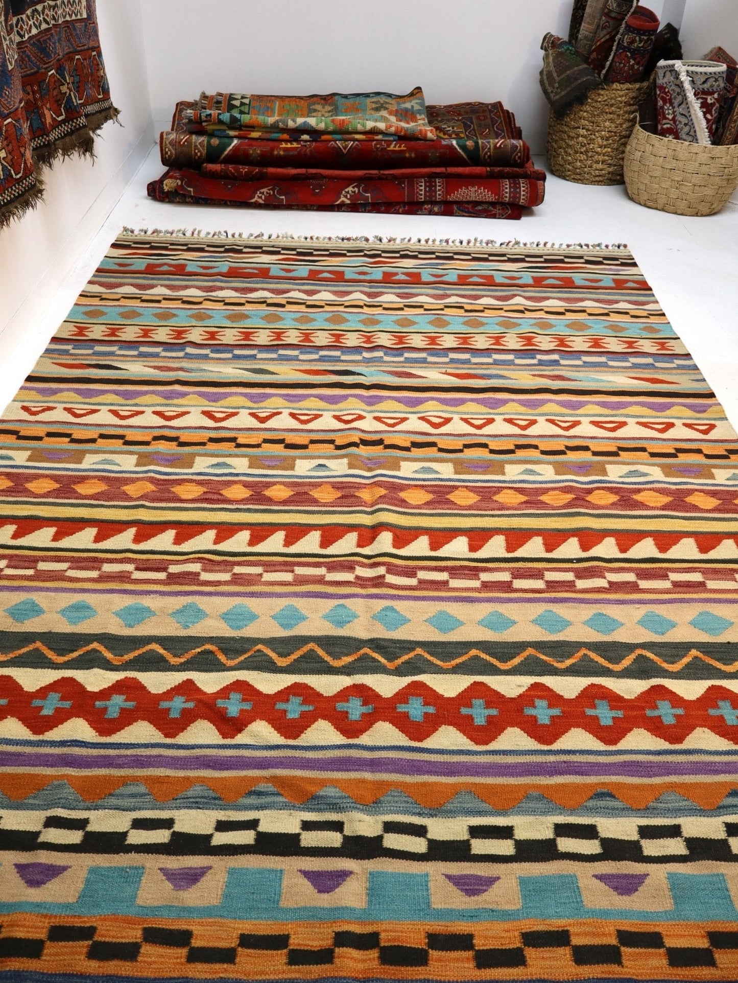 Afghan Maimana Kilim Rug | 6' 7" x 9' 10"