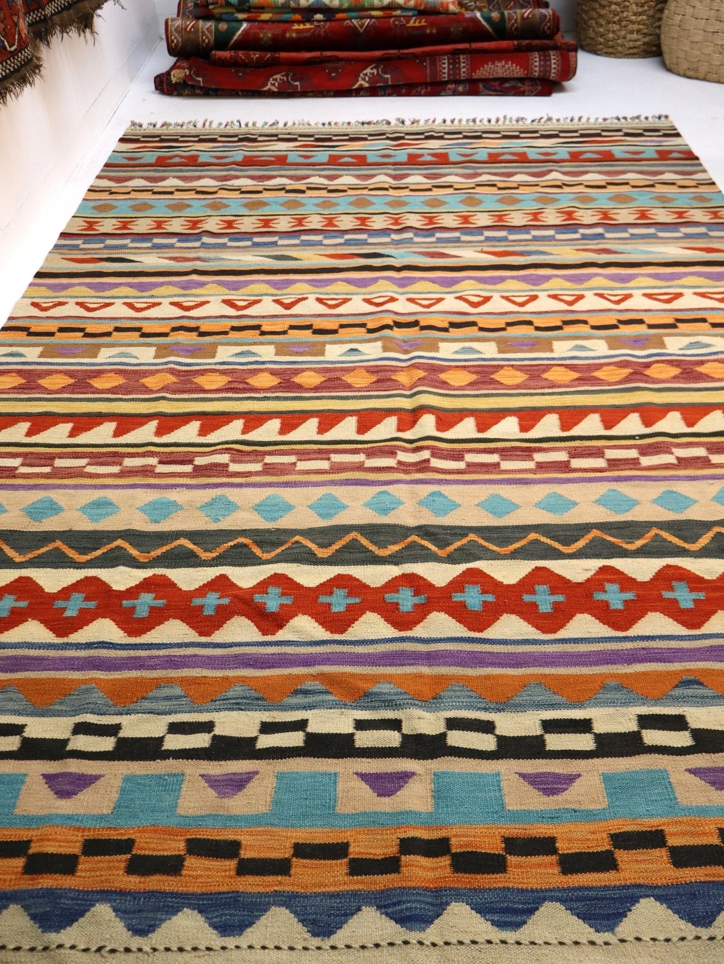 Afghan Maimana Kilim Rug | 6' 7" x 9' 10"