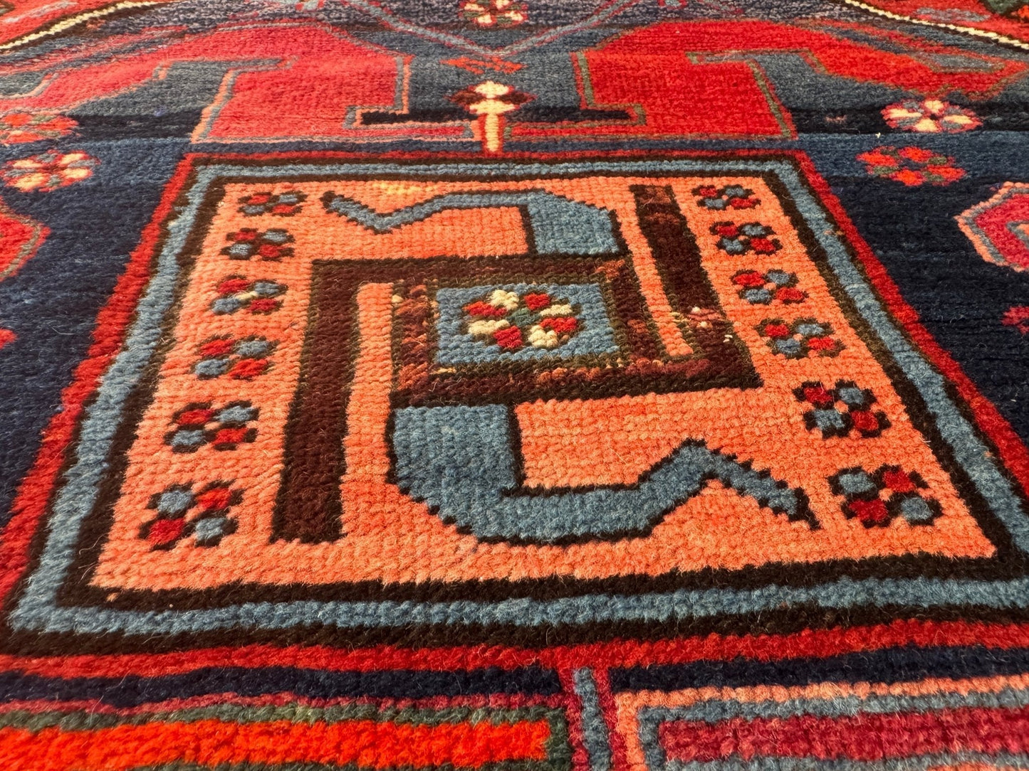 Antique Cloud band Karabagh Runner | 3' 4" x 9'
