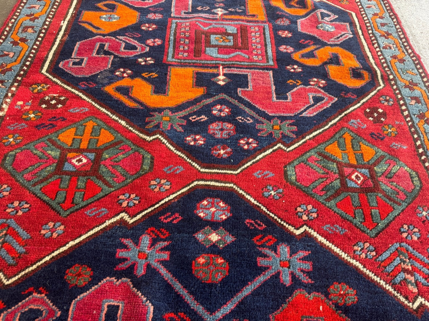 Antique Cloud band Karabagh Runner | 3' 4" x 9'