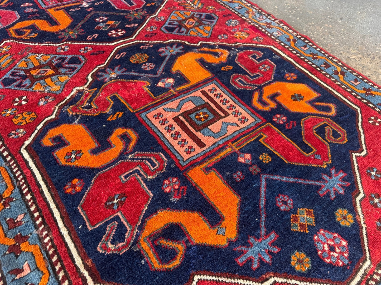 Antique Cloud band Karabagh Runner | 3' 4" x 9'