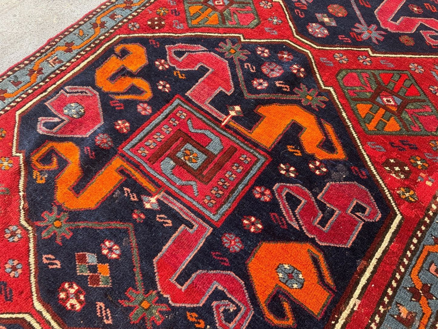 Antique Cloud band Karabagh Runner | 3' 4" x 9'