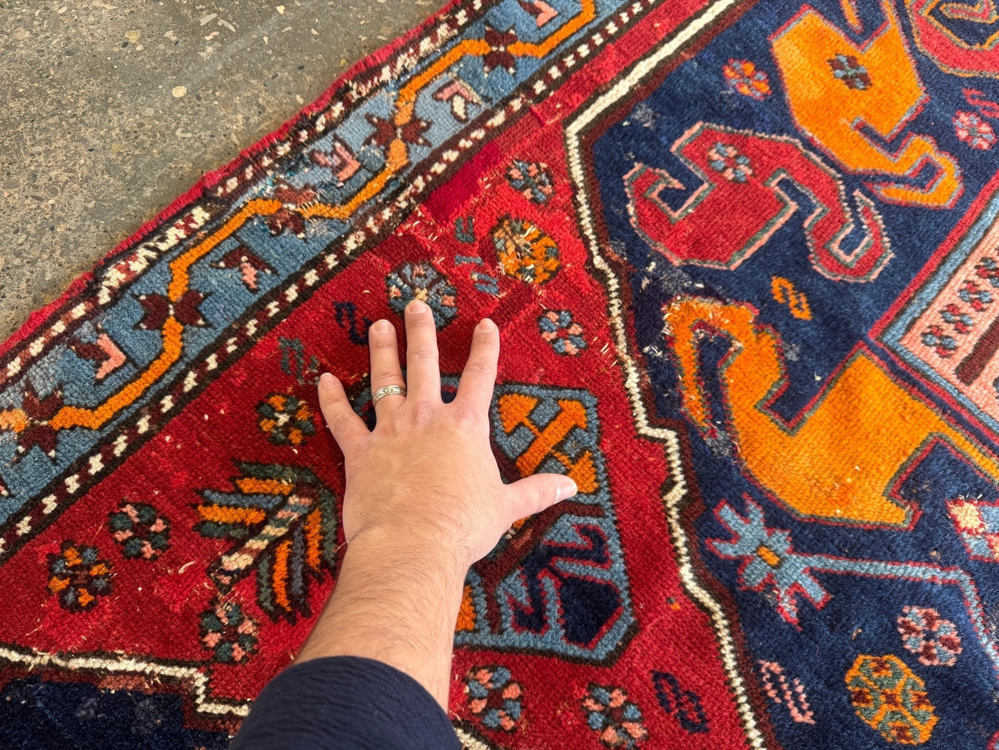 Antique Cloud band Karabagh Runner | 3' 4" x 9'