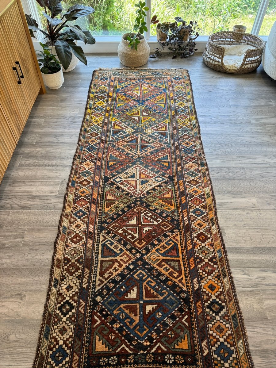 Antique Shahsavan Runner Rug | 3' 5" x 9' 6"