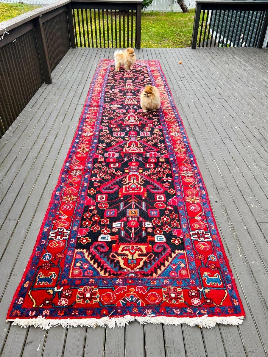 Persian Nahavand Runner Rug | 4' x 17' 3"