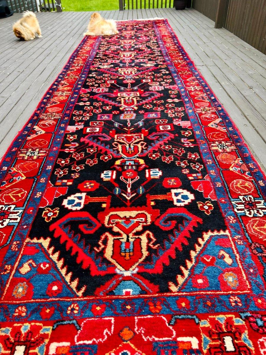Persian Nahavand Runner Rug | 4' x 17' 3"