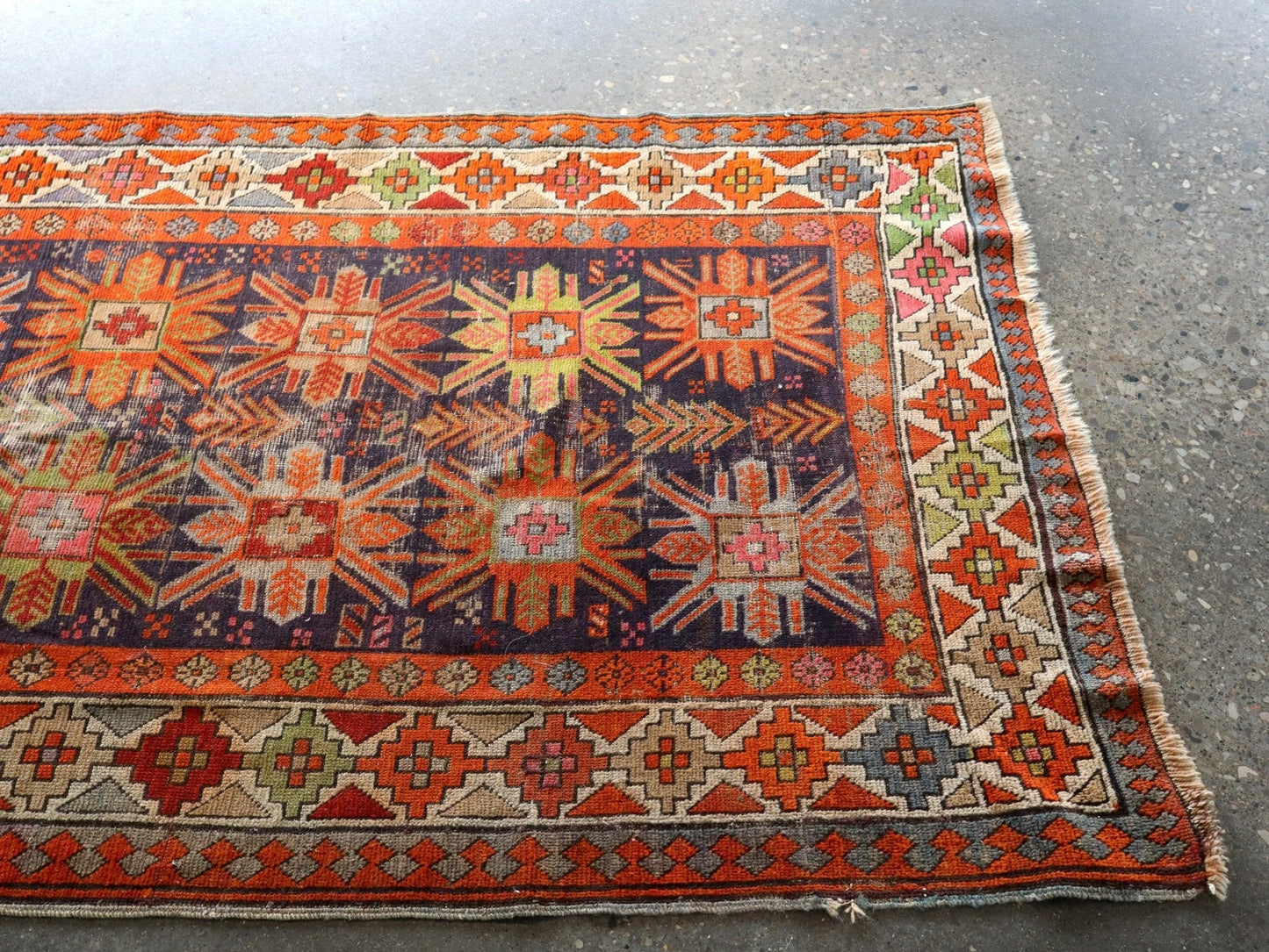 Antique Caucasian Kazak Runner Rug | 3' 11" x 8' 10"