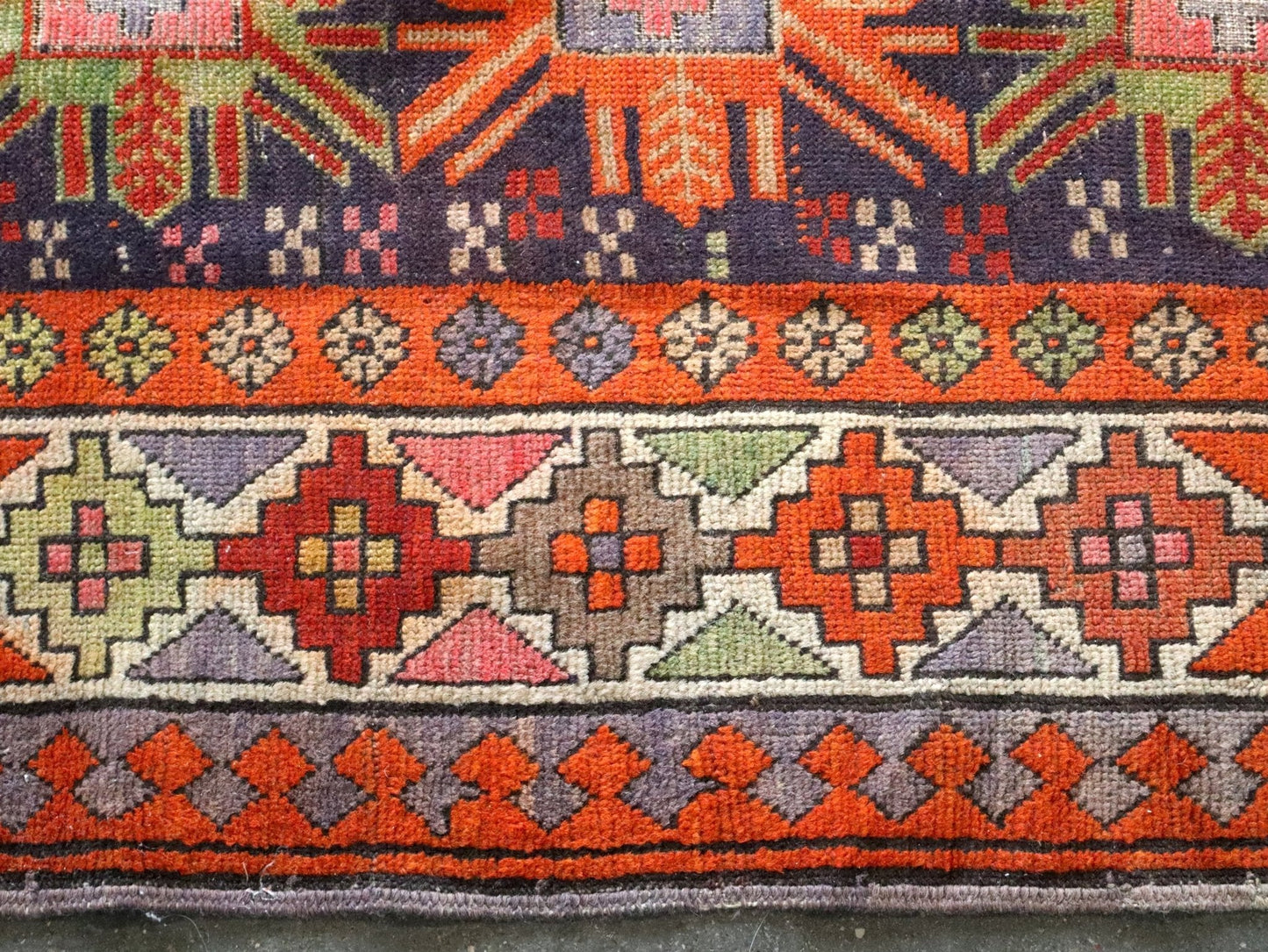 Antique Caucasian Kazak Runner Rug | 3' 11" x 8' 10"