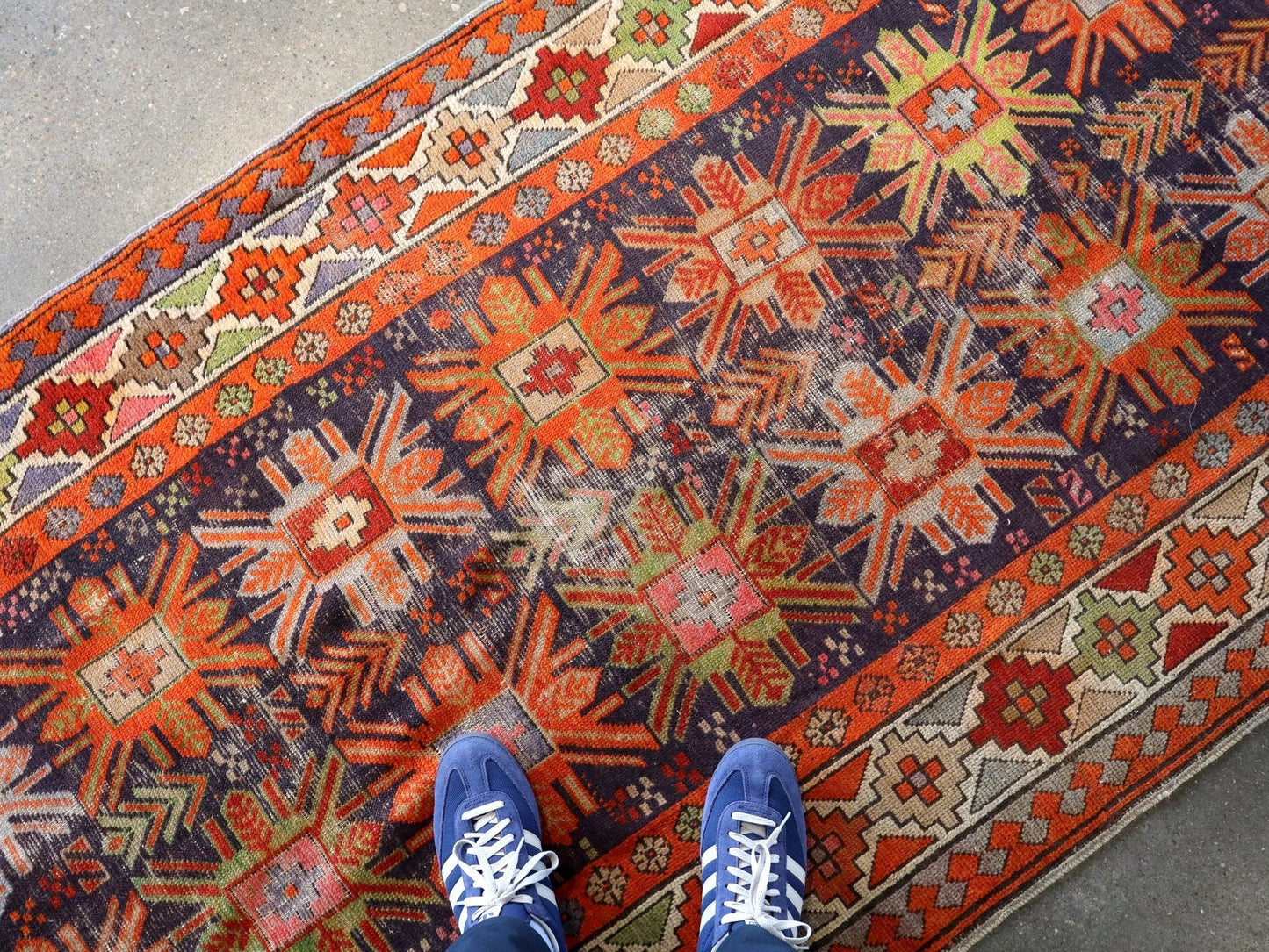 Antique Caucasian Kazak Runner Rug | 3' 11" x 8' 10"