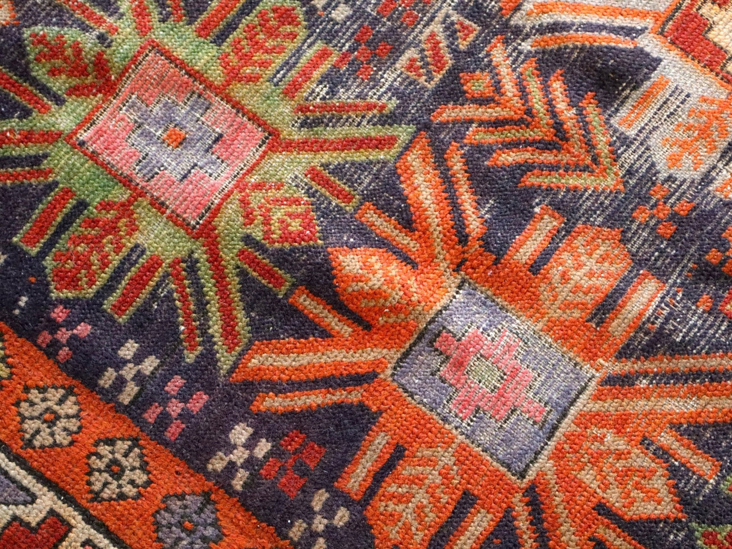 Antique Caucasian Kazak Runner Rug | 3' 11" x 8' 10"