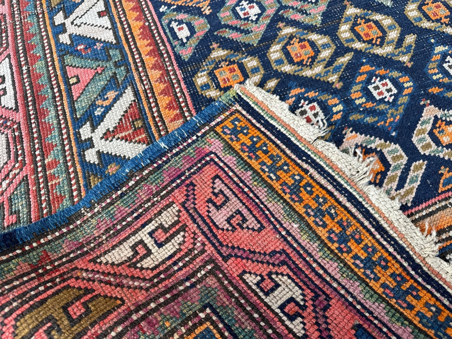 Antique Caucasian Kazak Runner Rug | 4' 4" x 13' 9"