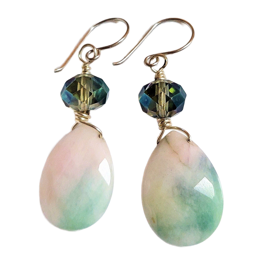 Amazonite & Crystal Earrings