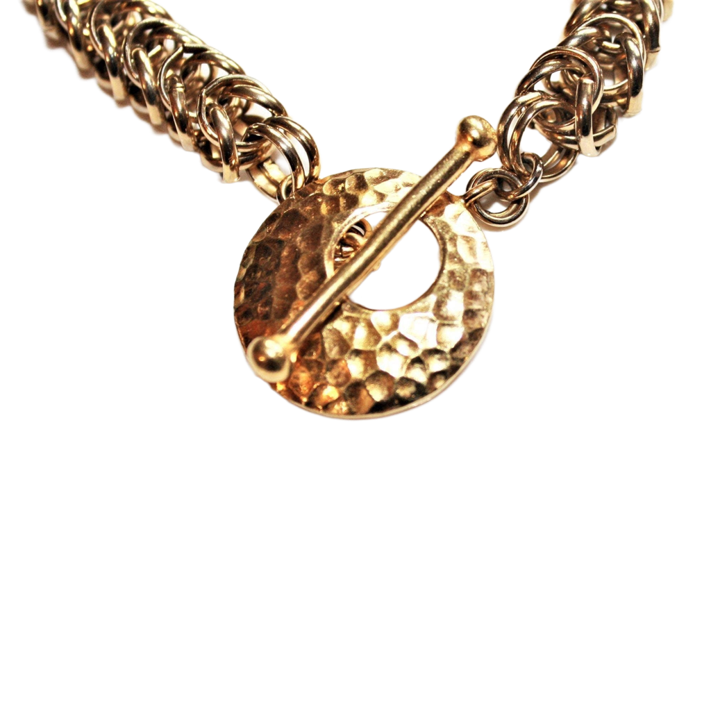 Gold-Plated Brass Inca Puno Convertible Chain Maille Choker Necklace/Wrap Bracelet O0AK