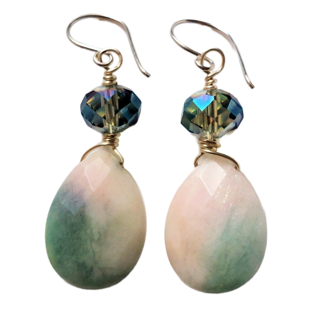 Amazonite & Crystal Earrings
