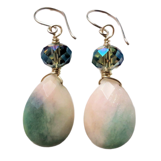 Amazonite & Crystal Earrings