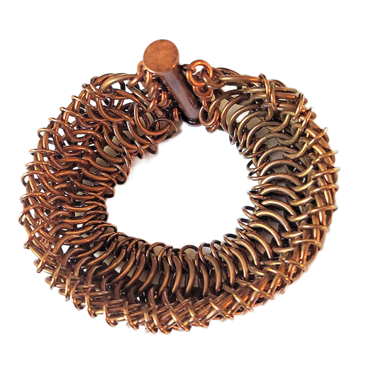 European 8-in-1 Bronze Chain Maille Bracelet OOAK