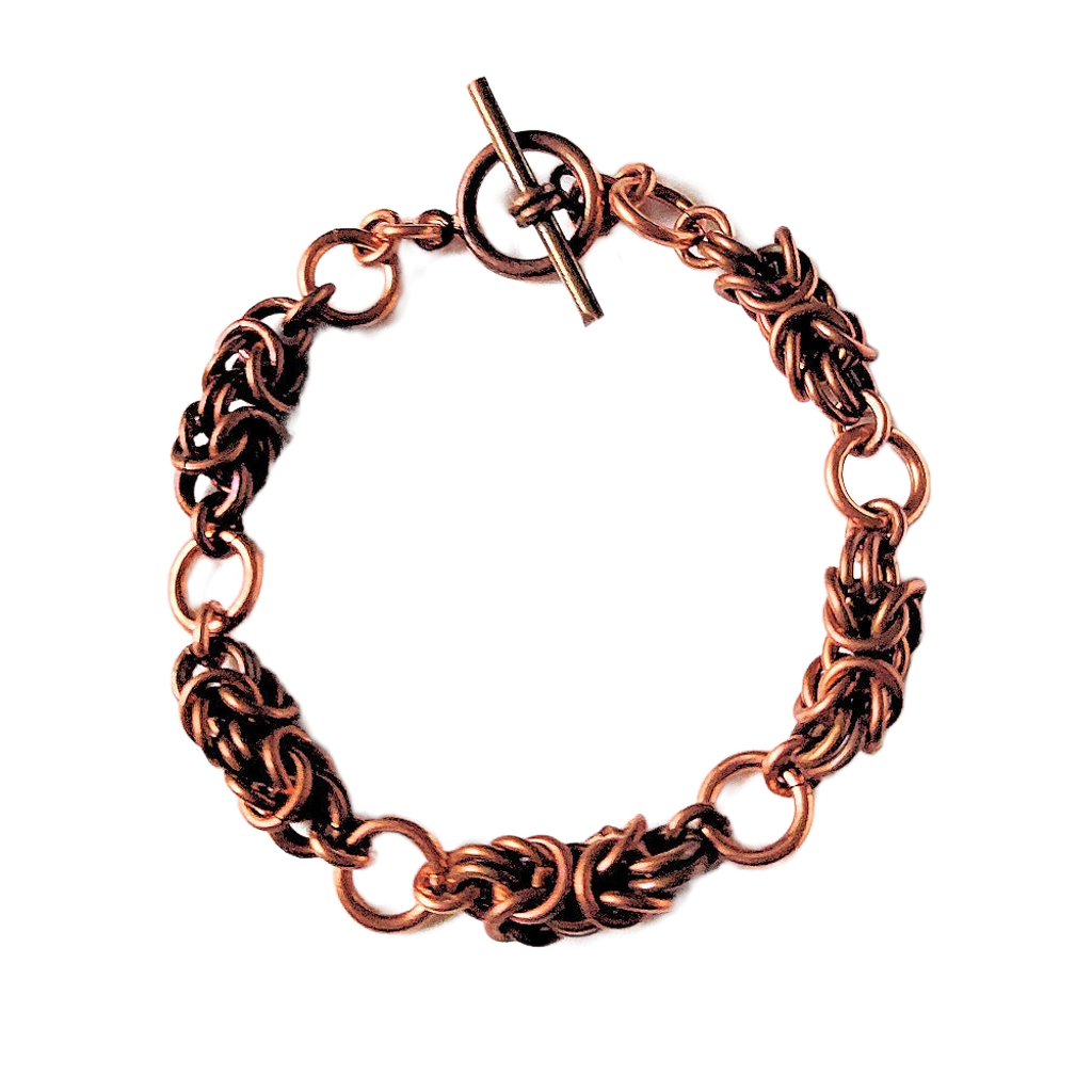 Copper Byzantine Chain Maille Bracelet