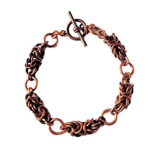 Copper Byzantine Chain Maille Bracelet
