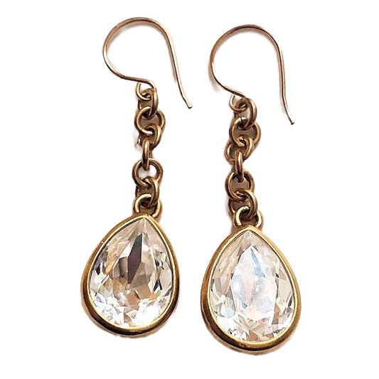 Swarovski Crystals on Brass Chains Earrings