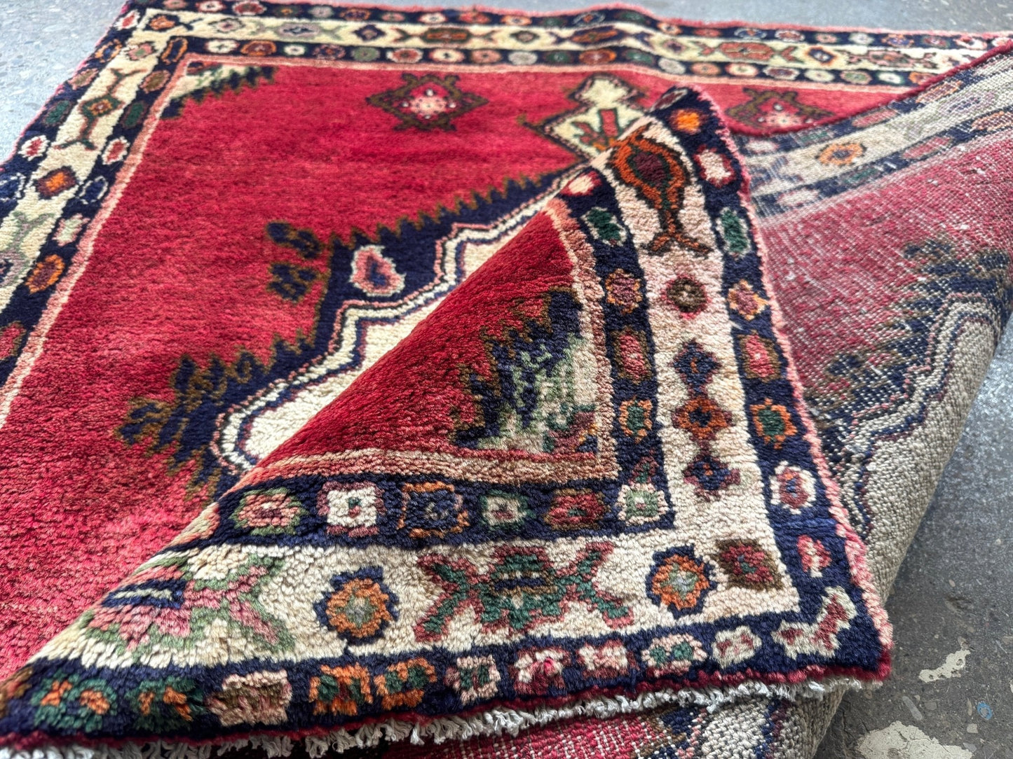 Vintage Persian Hamadan Rug | 3' 5" x 3' 9"