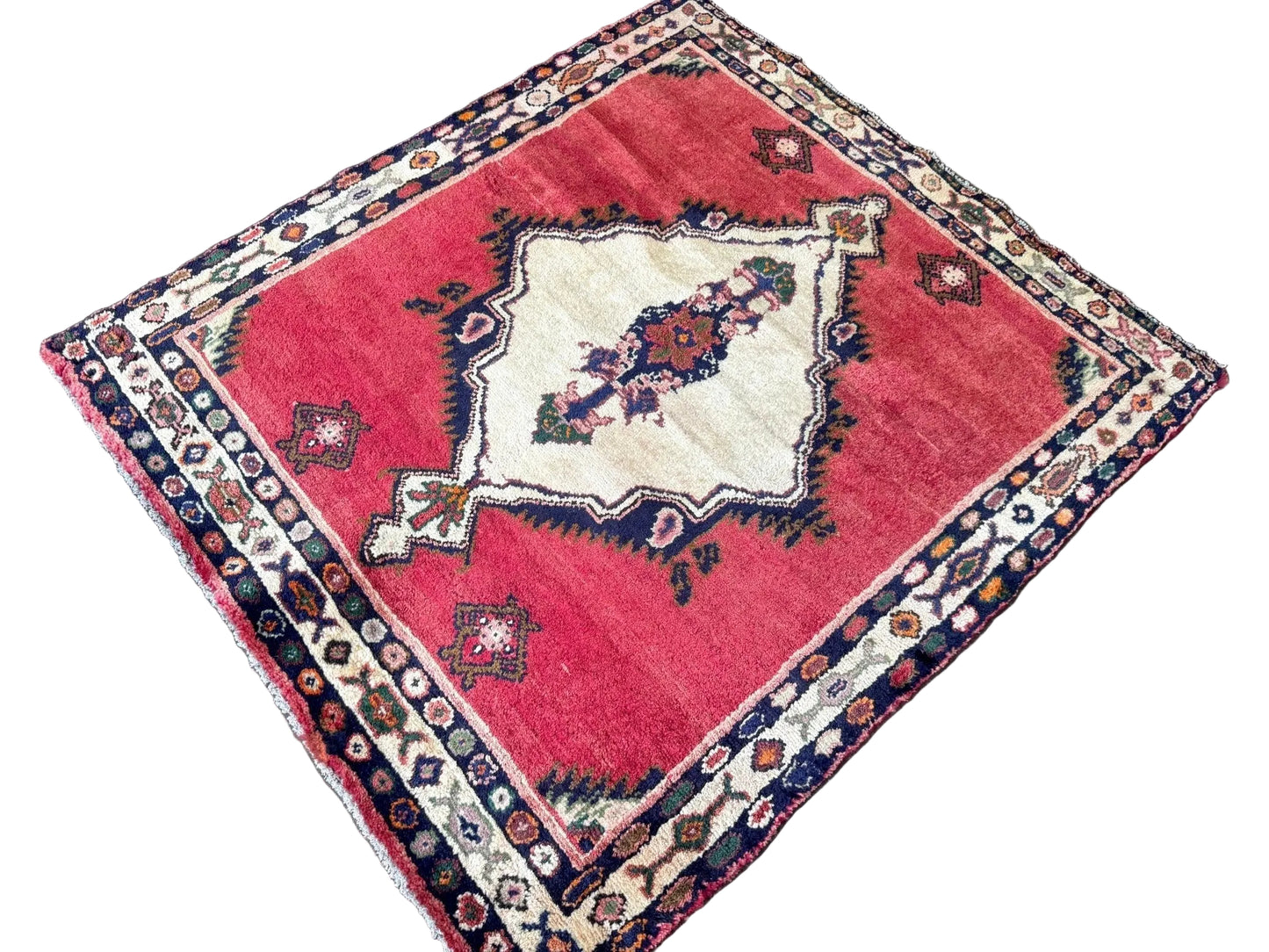 Vintage Persian Hamadan Rug | 3' 5" x 3' 9"