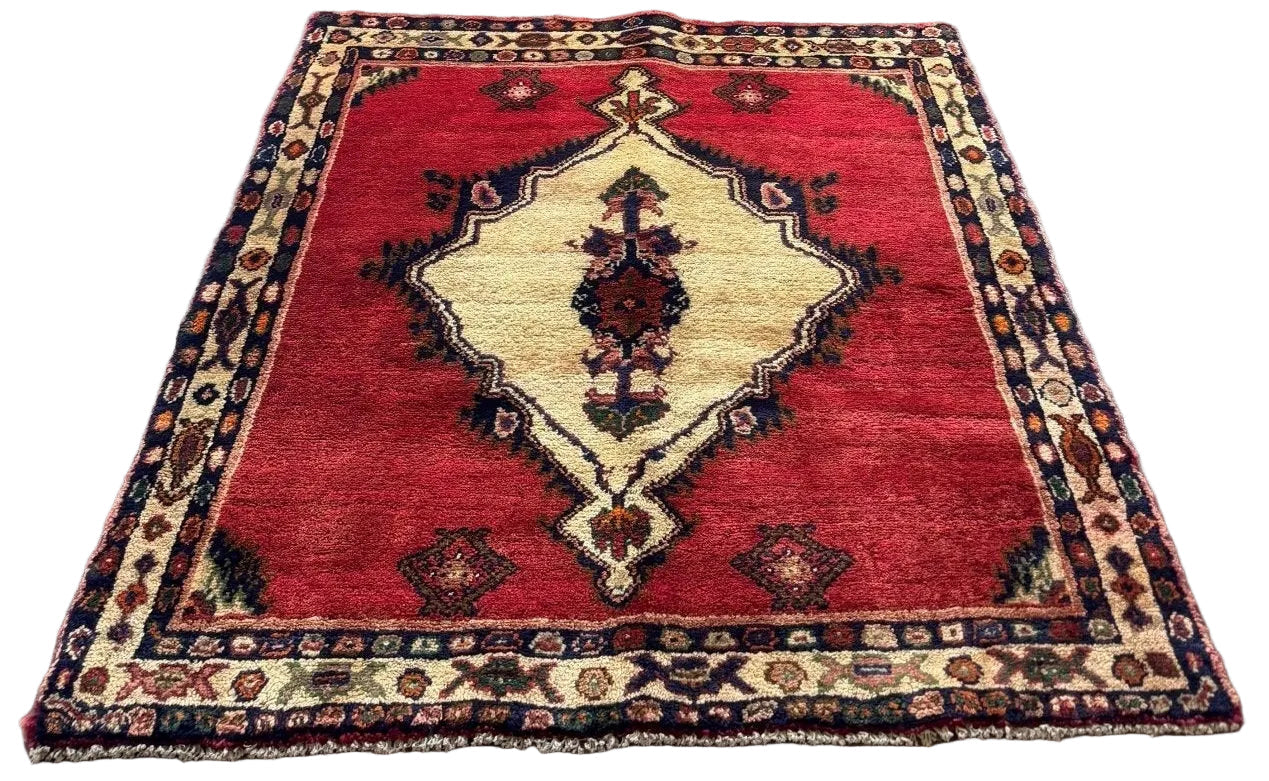 Vintage Persian Hamadan Rug | 3' 5" x 3' 9"