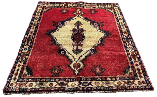 Vintage Persian Hamadan Rug | 3' 5" x 3' 9"