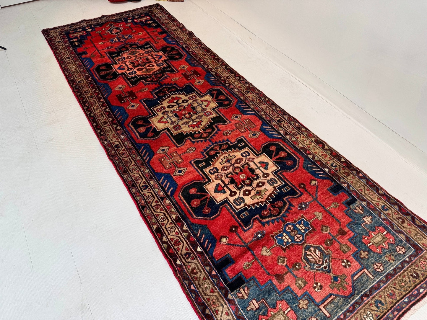 Persian Hamadan Runner Rug | 3' 6” x 9' 8"