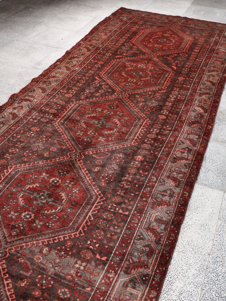 Persian Hamedan Runner Rug | 4' 5” x 13' 9"